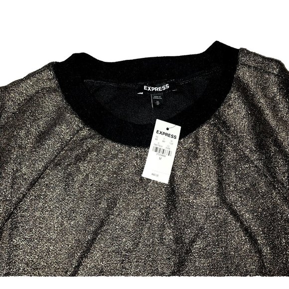 Express Women's Metallic Gold Pullover Sweater Medium - Picture 3 of 4